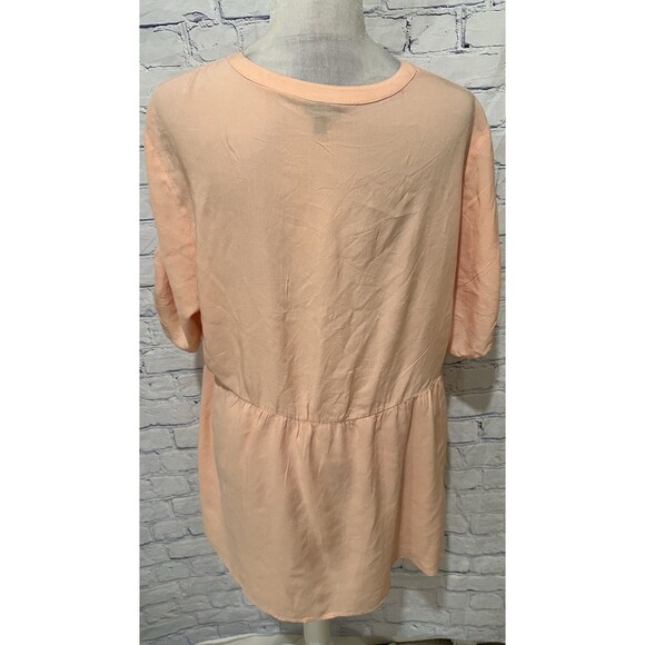 Torrid Women's Plus Size Babydoll Rayon Top Peach Solid Button Down Size 2/2X - Picture 5 of 9